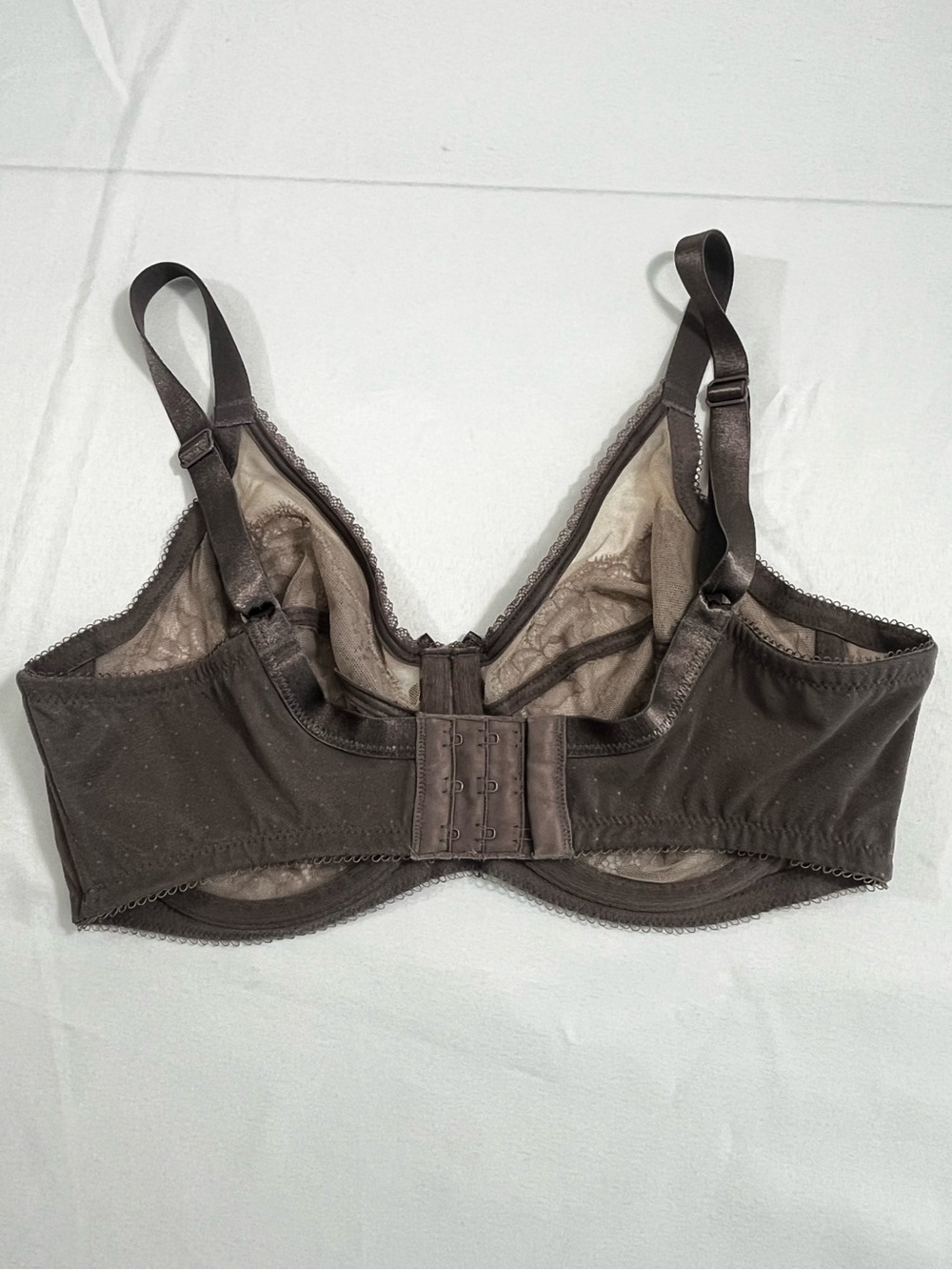 Wacoal Retro Chic 34D Underwire Bra, Mesh Panels, Cappuccino 855186 - Picture 3 of 9